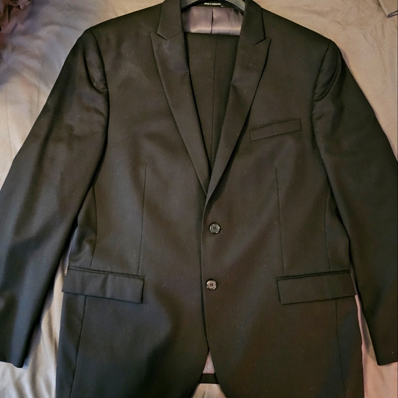 Mens Egara 42 long Black slim fit suit